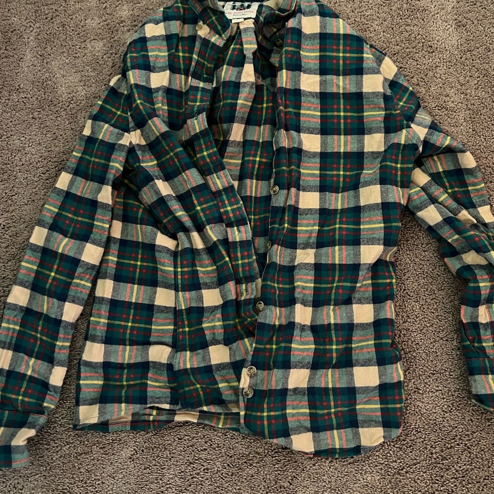 Kiel James Patrick Plaid Button Down Shirt - Green, Blue, and Cream - Picture 2 of 2